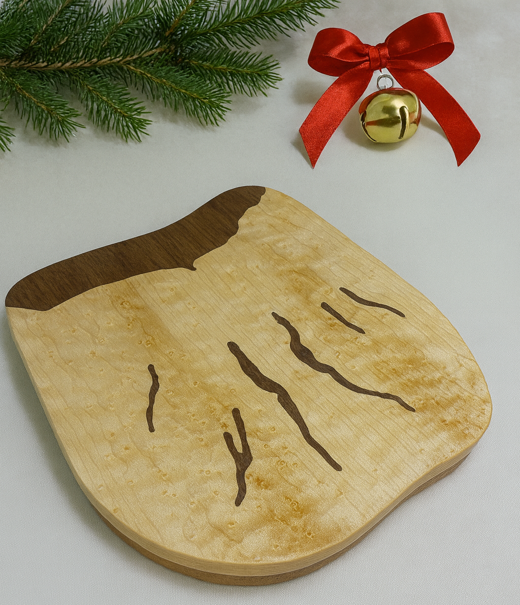 Bird's Eye Maple with Walnut Inlay