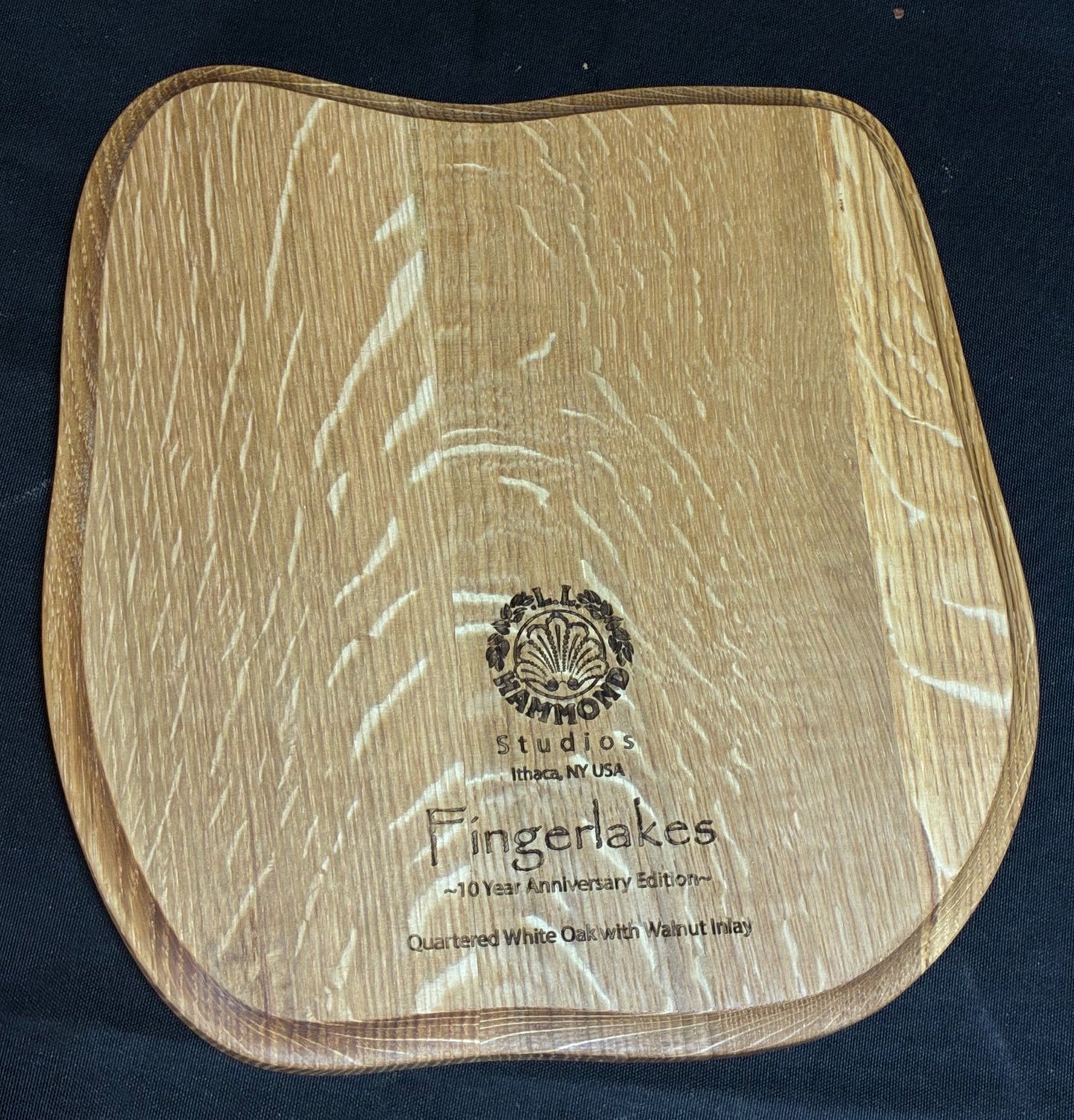 Quarter-sawn oak with walnut inlay